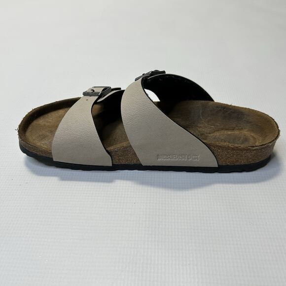 Birkenstock Sandals Women's Sydney Beige Tan Slip On 38 L7 M5 - Picture 2 of 12